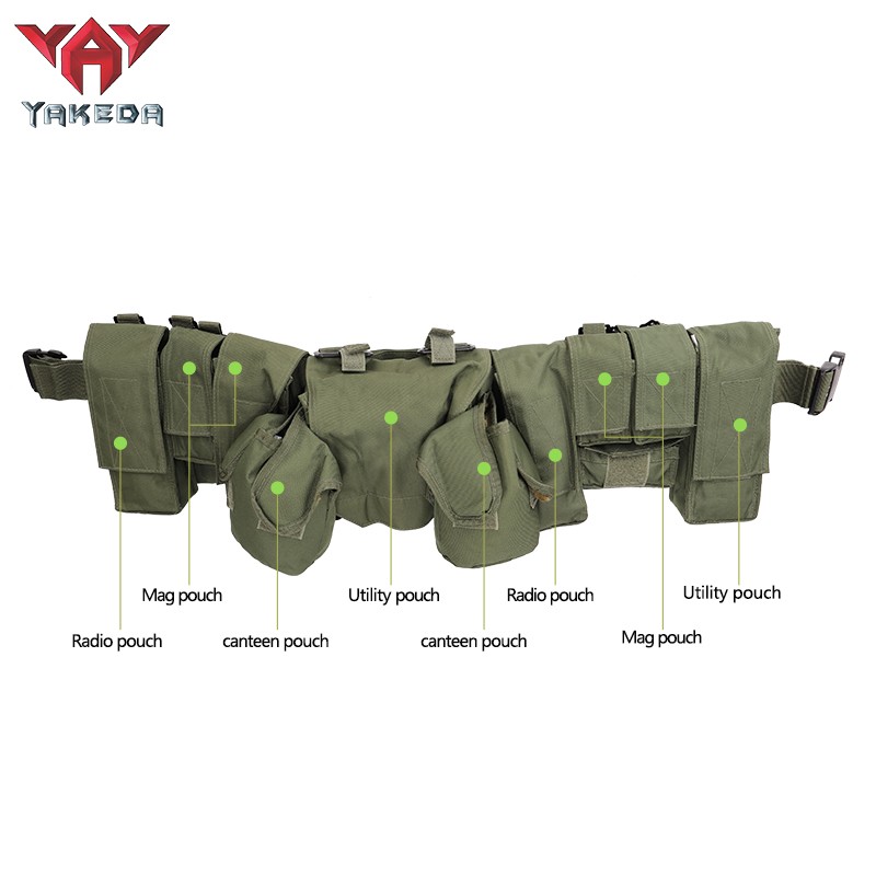 YAKEDA Combat army Belt Heavy-duty Gear Tactical military Operator Load Bearing Gear OD green Chest Rig belt
