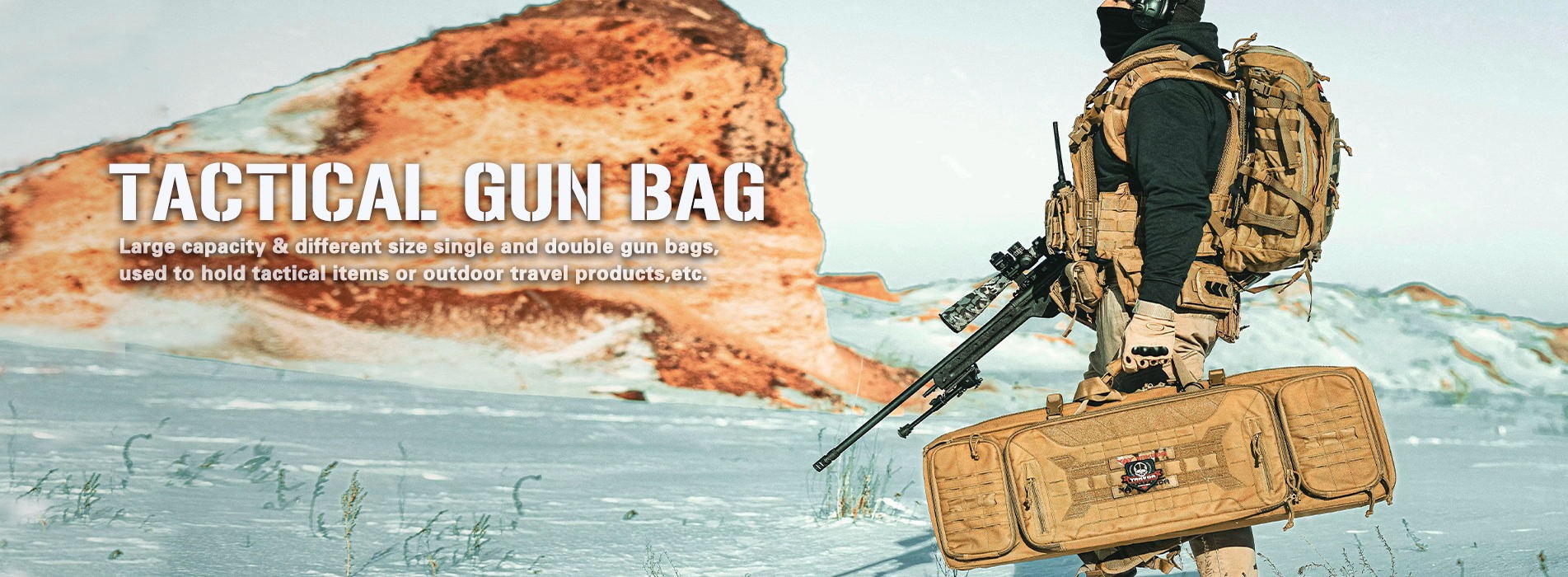 Yakeda tactical gun case backpack riffle double range bags