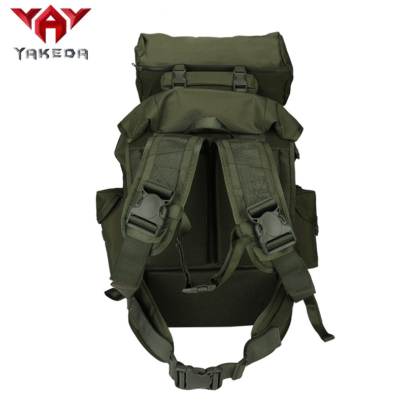 YAKEDA Large Combat Field Pack hiking camping outdoor heavy duty tactical backpack bag with metal iron external frame